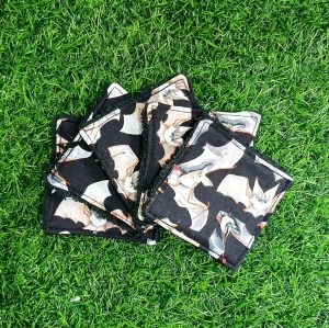 Reusable Washable Face Wipes -Set of 5 - Bats