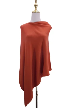 Poncho - Cosy Wool Poncho - Chesnut